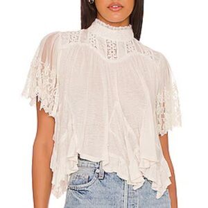 Free People Cream Lace Blouse